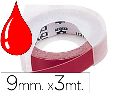 FITA DYMO 3D 9MM X 3MT VERMELHA
