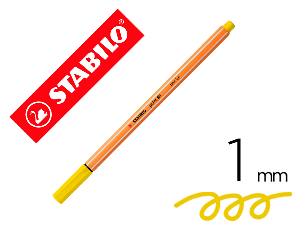 MARCADOR STABILO PONTA DE FIBRA POINT 88 AMARELO LIMAO 0,4 MM