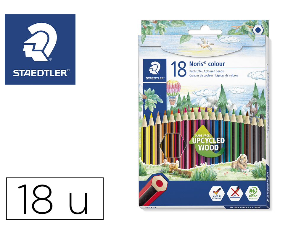 LAPIS DE COR STAEDTLER WOPEX ECOLOGICO 18 CORES EM CAIXA DE CARTAO