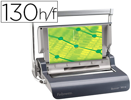 ENCADERNADORA FELLOWES QUASAR DUPLA ESPIRAL PERFURA 15 FOLHAS FORMATO DIN A4 ENCADERNA ATE 130 FOLHAS