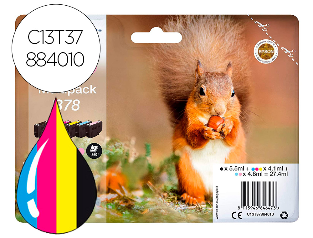TINTEIRO EPSON 378 EXPRESSION HOME XP-8605 / 15000 / 8500 PRETO AMARELO CIAN MAGENTA CIAN CLARO MAGENTA CLARO 360