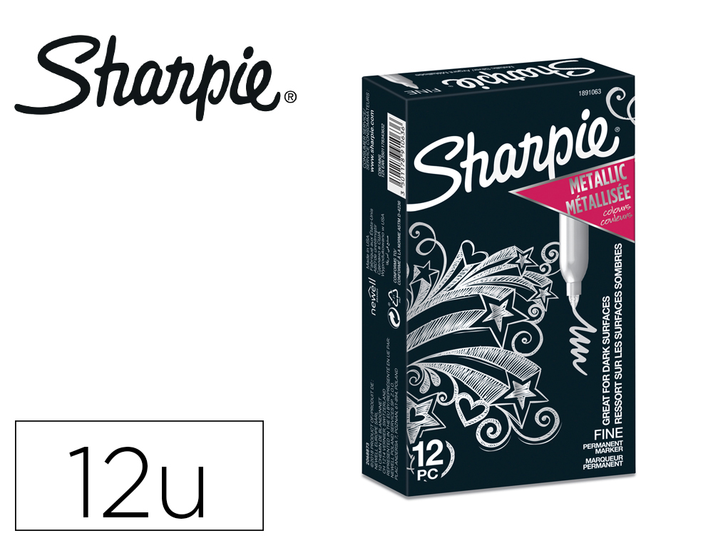 MARCADOR SHARPIE PERMANENTE FINO METALLIC PRATA