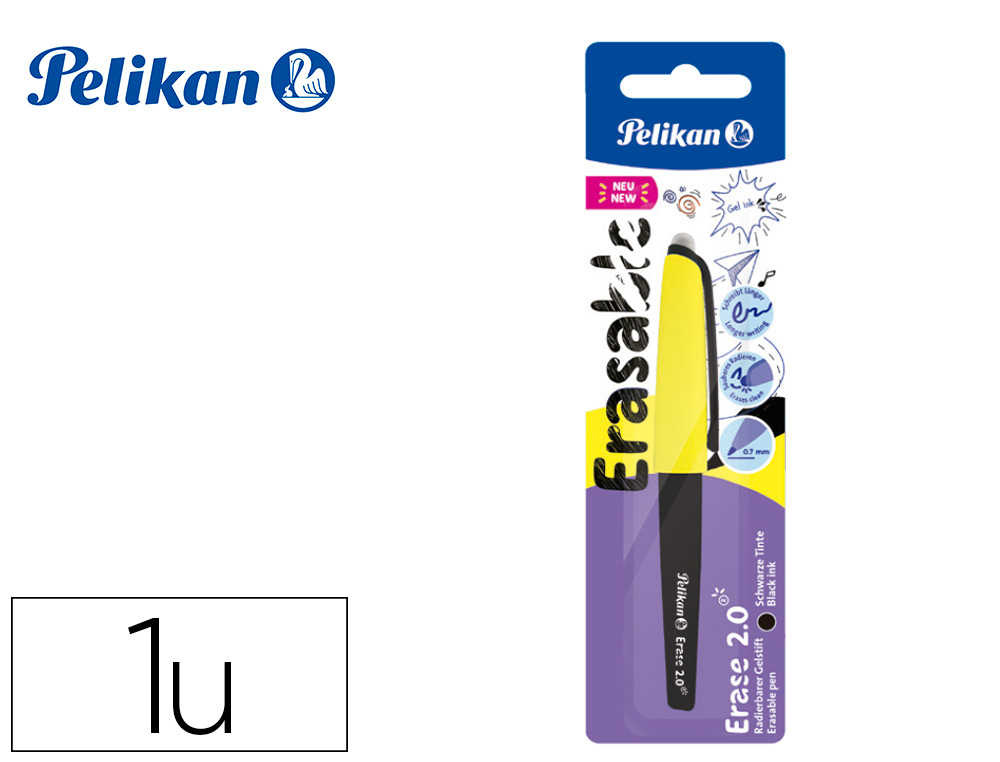 ROLLER PELIKAN ERASE 2.0 APAGAVEL PONTA 0,7 MM TINTA GEL COR PRETO