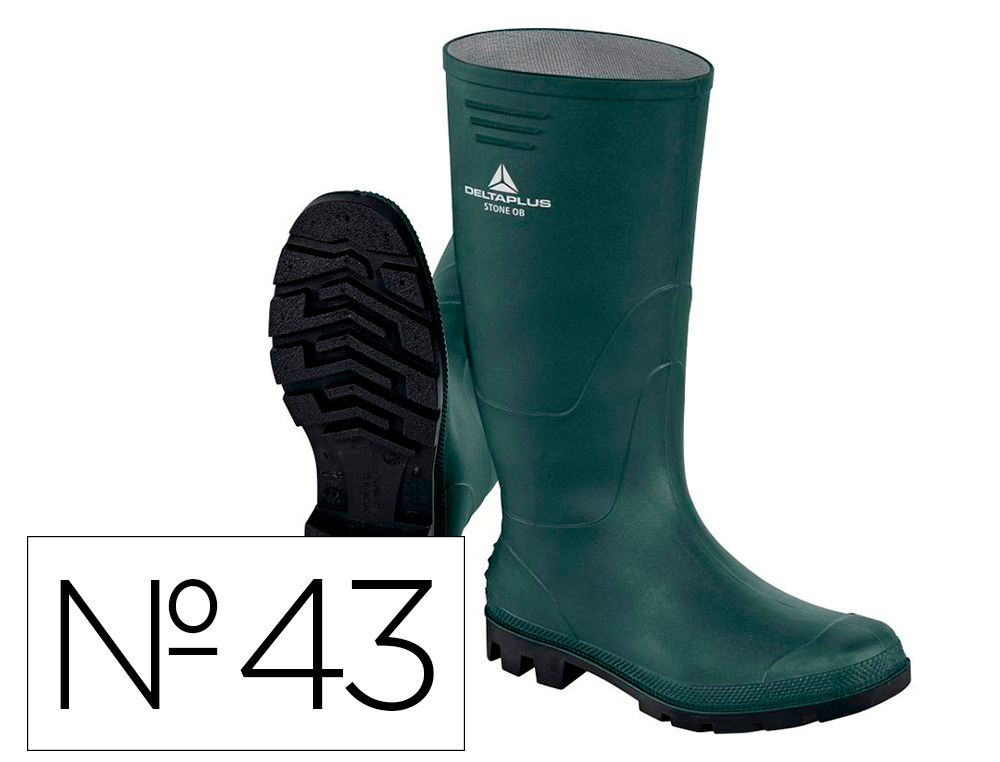 BOTAS DELTAPLUS DE SEGURANCA STONE PVC VERDE SOLA DE PITOES TAMANHO 43