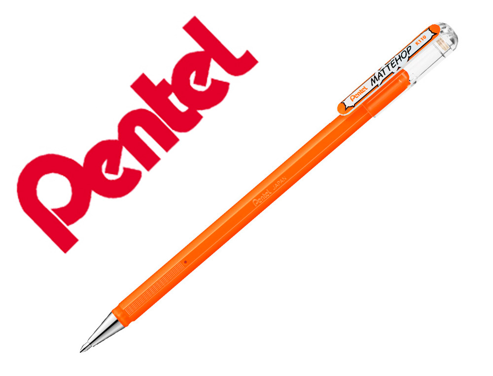ROLLER GEL PENTEL K110 MATTEHOP COR LARANJA PONTA DE 1 MM