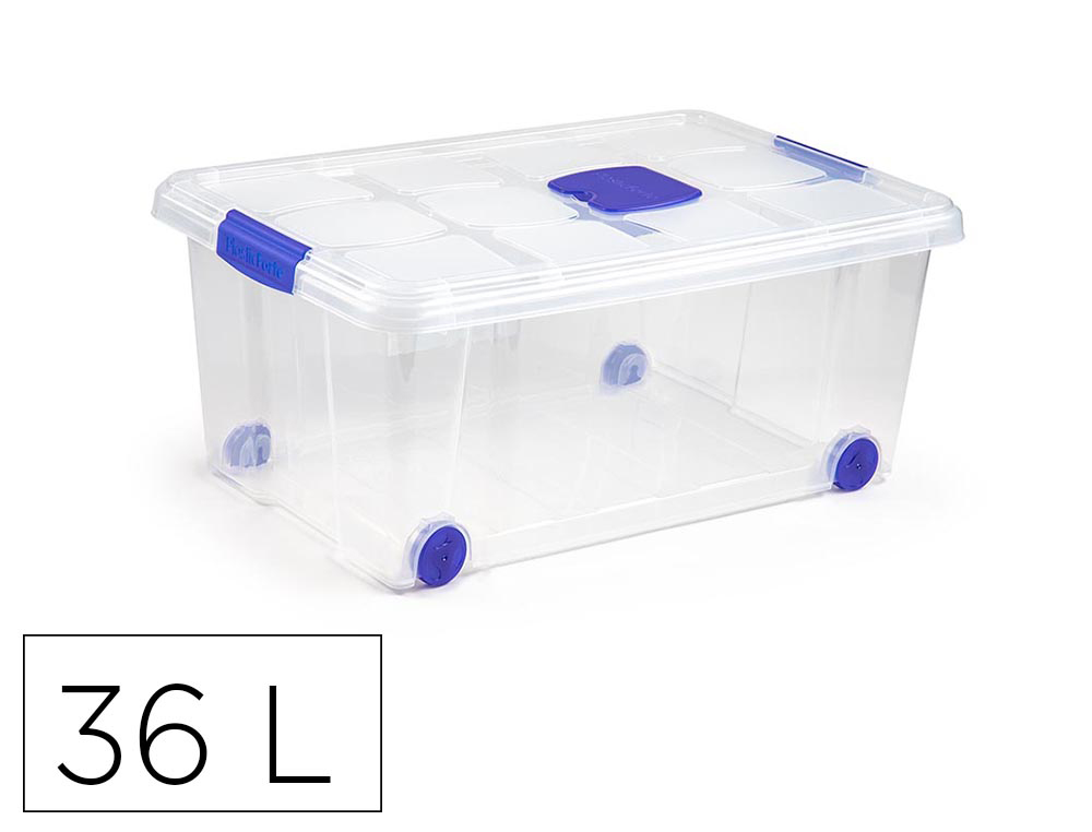 CAIXA DE ARMAZENAGEM PLASTICFORTE N 3 TRANSPARENTE COM TAMPA CAPACIDADE 36 L