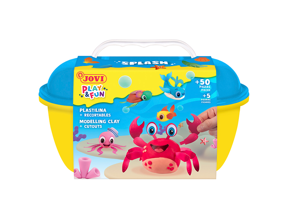 CONJUNTO JOVI PLAY&FUN PLASTICINA COFRE ANIMAIS AQUATICOS