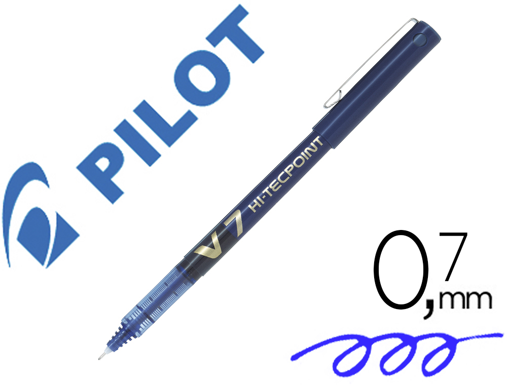 MARCADOR PILOT PONTA FINA V-7 AZUL 0.7 MM