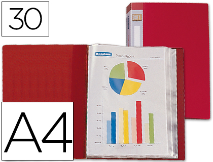 CAPA CATALOGO LIDERPAPEL 30 BOLSAS DIN A4 VERMELHA