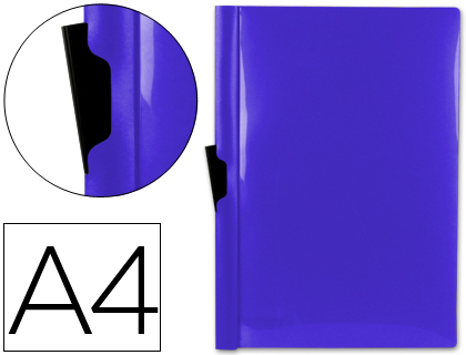 BOLSA DOSSIER LIDERPAPEL COM CLIP LATERAL DIN A4 AZUL 60 FOLHAS