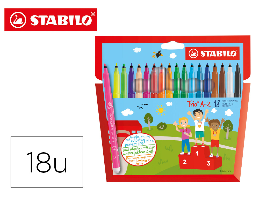 MARCADOR STABILO TRIO 18 CORES