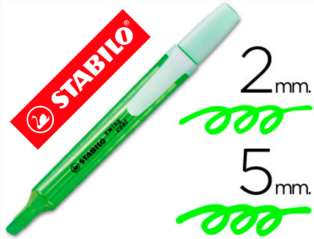 MARCADOR FLUORESCENTE STABILO SWING COOL VERDE