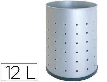 CESTO DE PAPEIS SIE METALICO 101-R PRATEADO PINTADA PERFURADA 12 LITROS 315X215 MM