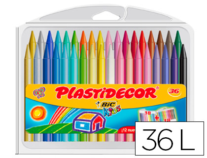 LAPIS DE CERA PLASTIDECOR CAIXA DE 36 CORES
