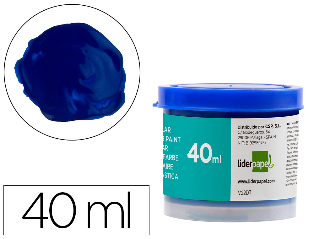 GUACHE LIDERPAPEL ESCOLAR 40 ML AZUL ULTRAMAR