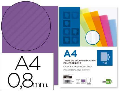CAPA DE ENCADERNACAO LIDERPAPEL POLIPROPILENO ONDULADO DIN A4 0.8 MM PACK DE 50 UNIDADES