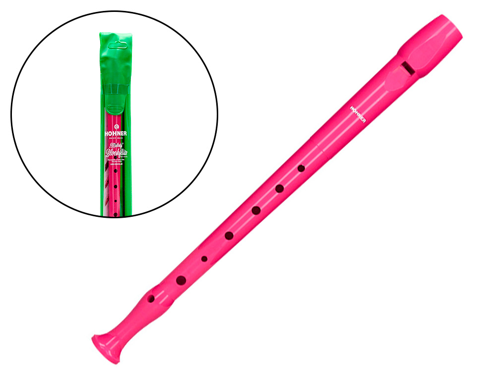 FLAUTA HOHNER 9508 COR ROSA BOLSA VERDE E TRANSPARENTE
