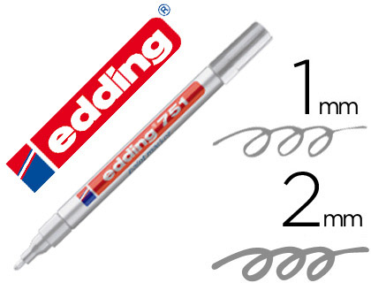 MARCADOR EDDING PONTA DE FIBRA 751 PRATA PONTA REDONDA 1,5 MM