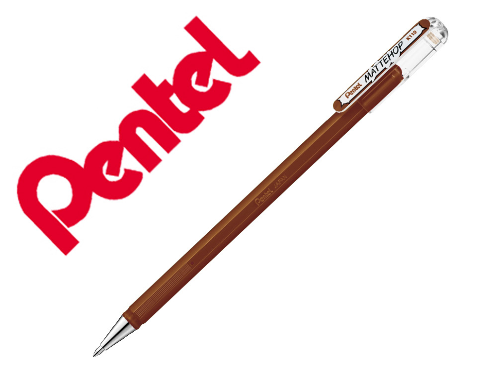 ROLLER GEL PENTEL K110 MATTEHOP COR CASTANHO PONTA DE 1 MM