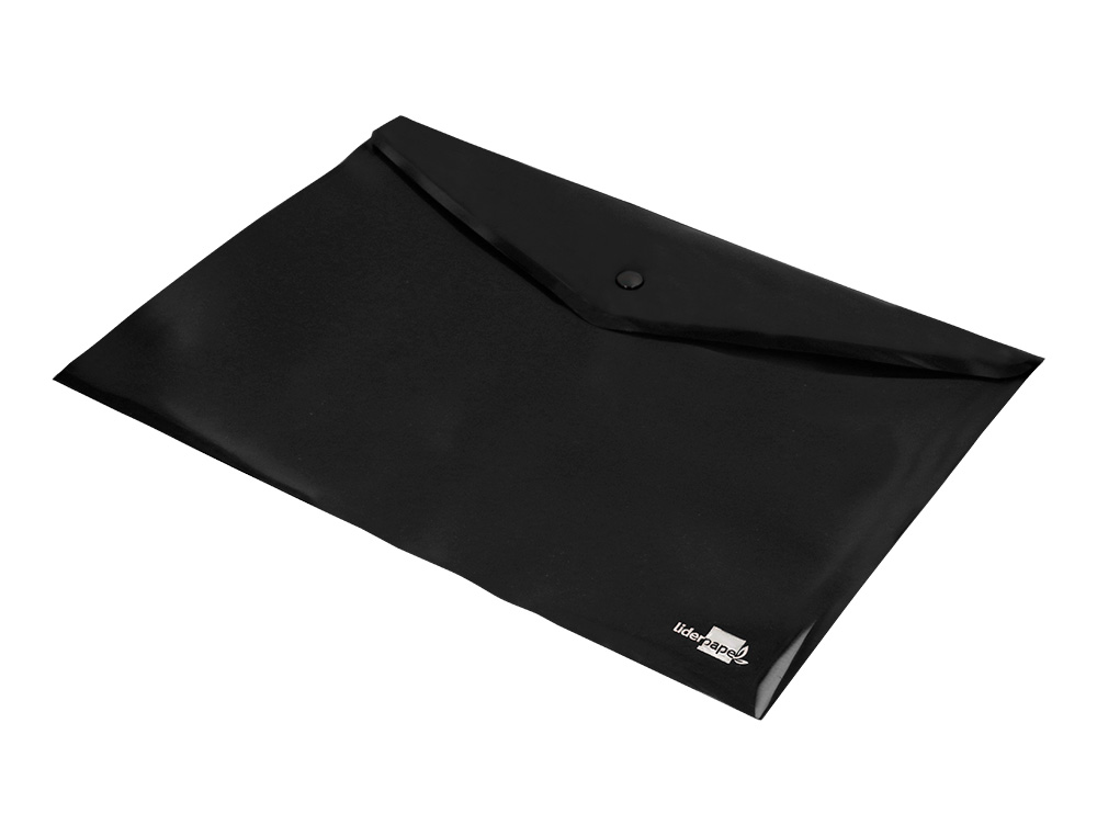 BOLSA PORTA DOCUMENTOS LIDERPAPEL COM MOLA DIN A4 PRETO OPACO 50 FOLHAS
