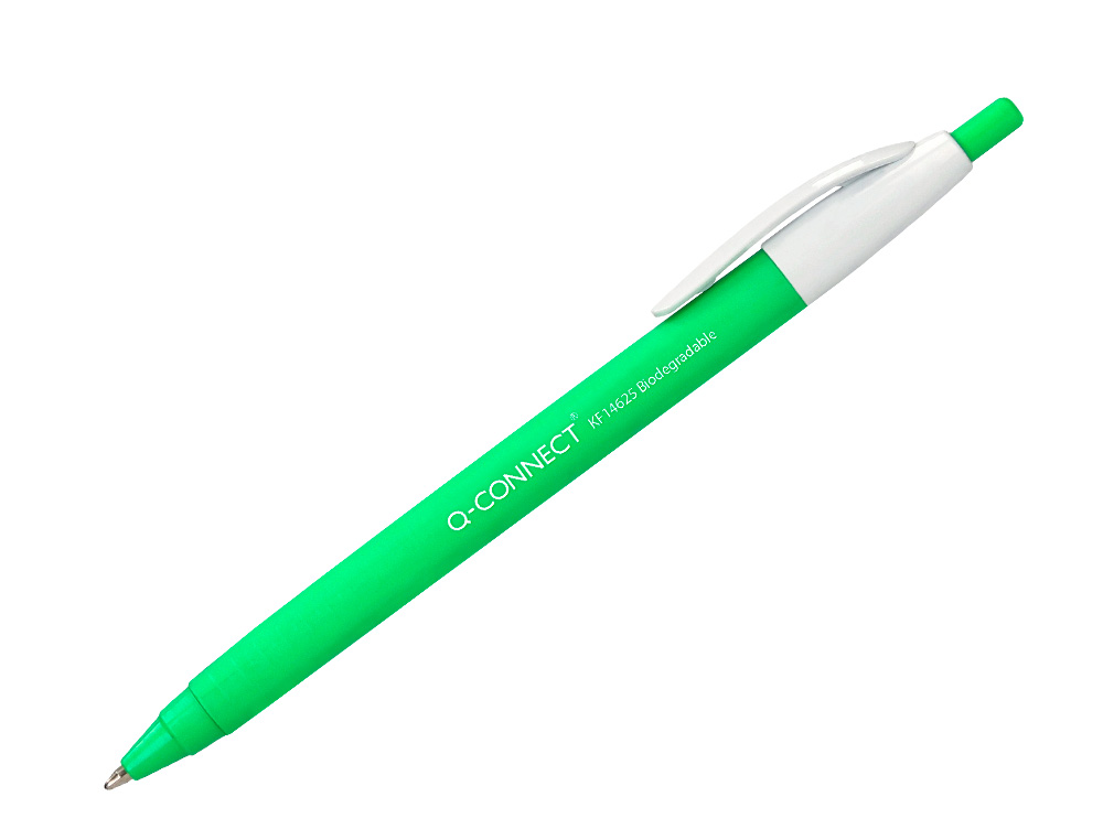 ESFEROGRAFICA Q-CONNECT RETRATIL KF14625 BIODEGRADAVEL VERDE TINTA AZUL