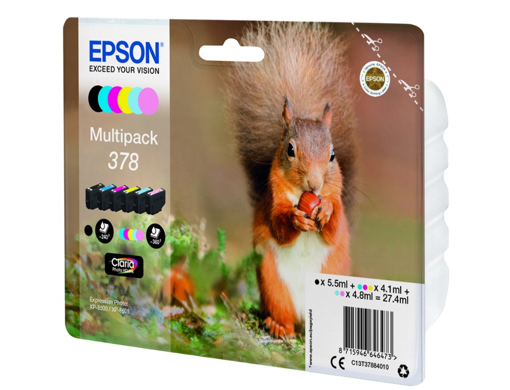 TINTEIRO EPSON 378 EXPRESSION HOME XP-8605 / 15000 / 8500 PRETO AMARELO CIAN MAGENTA CIAN CLARO MAGENTA CLARO 360