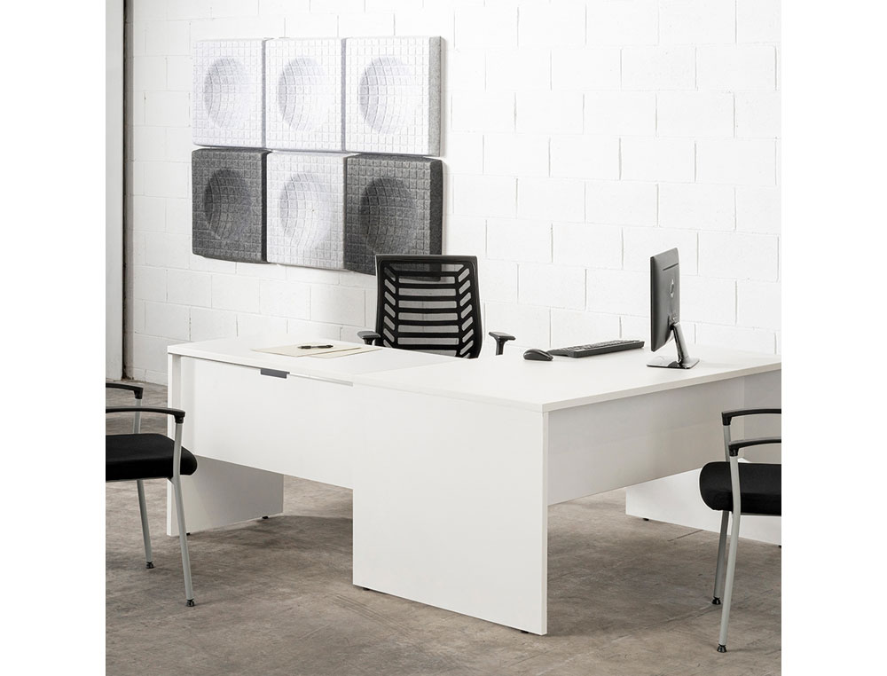 MESA DE ESCRITORIO ROCADA WORK 2001AB02 ALUMINIO/CINZA 140X80 CM