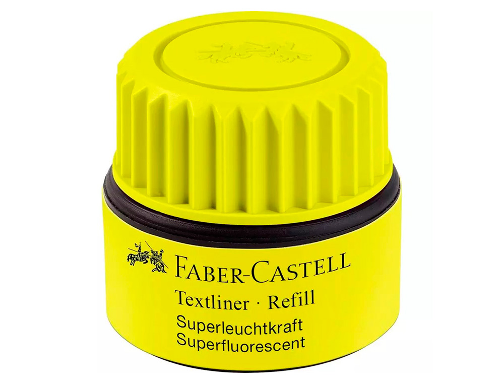 TINTA MARCADOR FABER CASTELL FLUORESCENTE 1549 COM SISTEMA CAPILAR COR AMARELO FRASCO DE 30 ML