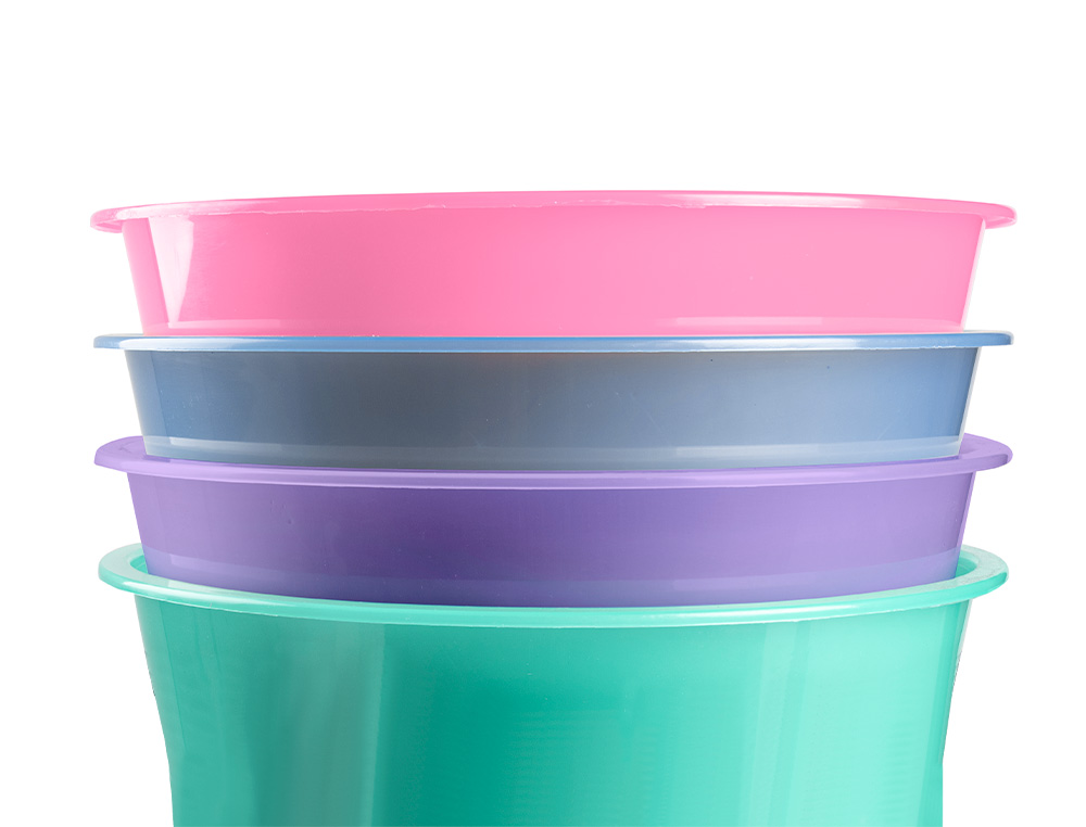 CESTO DE PAPEIS EM PLASTICO LIDERPAPEL ECOUSE 100% RECICLADO LAVANDA TRANSLUCIDO 13 LITROS 275X285 MM