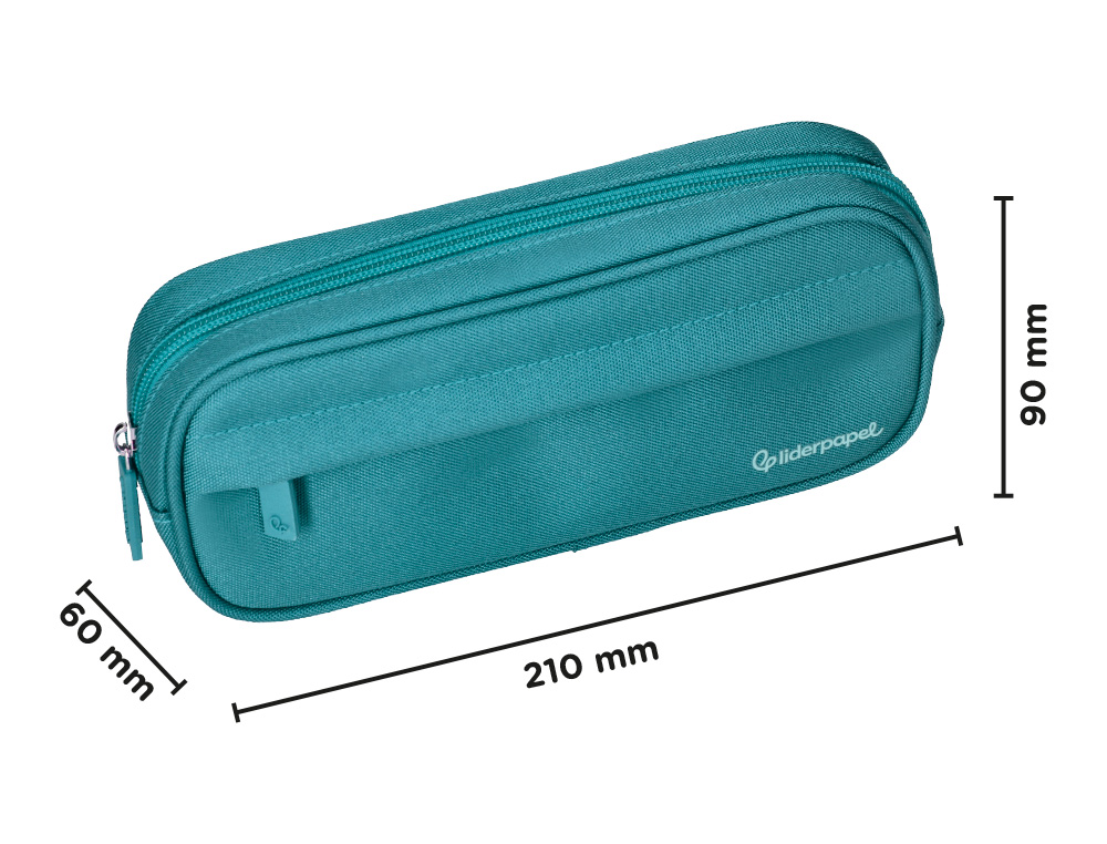 ESTOJO ESCOLAR LIDERPAPEL OVALADO 2 FECHOS COM BOLSO FRONTAL 210X90 MM VERMELHO