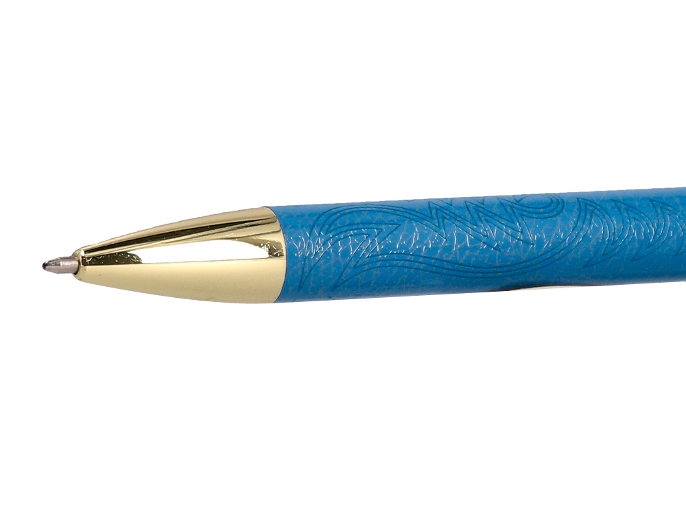 ESFEROGRAFICA BELIUS WILD WEST ALUMINIO COR AZUL MARINHO DOURADO TINTA COR AZUL CAIXA DE DESIGN