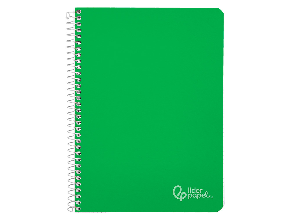 CADERNO ESPIRAL LIDERPAPEL WITTY DIN A4 CAPA DURA 80F 90GR PAUTADO COM MARGEM COR VERDE