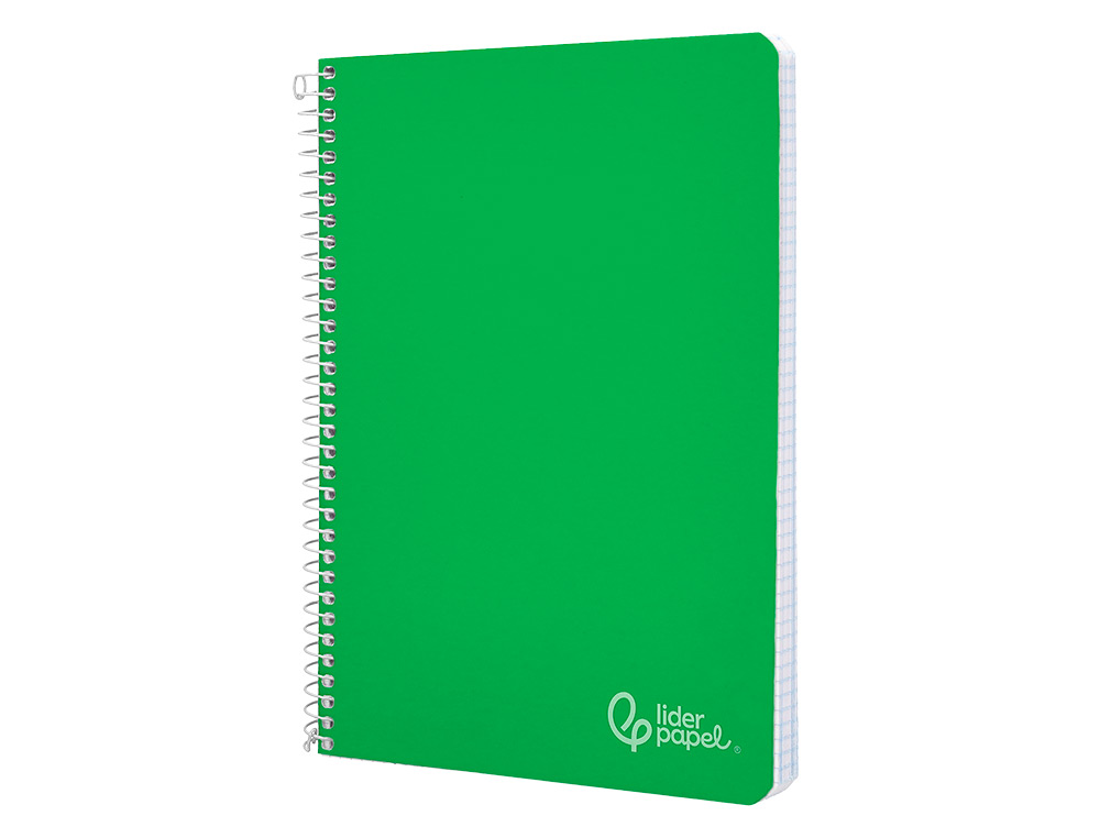CADERNO ESPIRAL LIDERPAPEL WITTY DIN A4 CAPA DURA 80F 90GR PAUTADO COM MARGEM COR VERDE