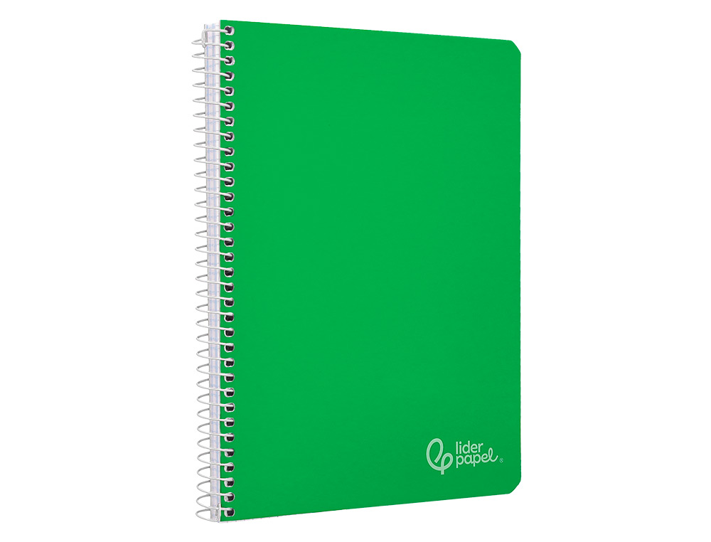 CADERNO ESPIRAL LIDERPAPEL WITTY DIN A4 CAPA DURA 80F 90GR PAUTADO COM MARGEM COR VERDE