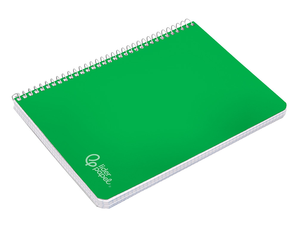 CADERNO ESPIRAL LIDERPAPEL WITTY DIN A4 CAPA DURA 80F 90GR PAUTADO COM MARGEM COR VERDE