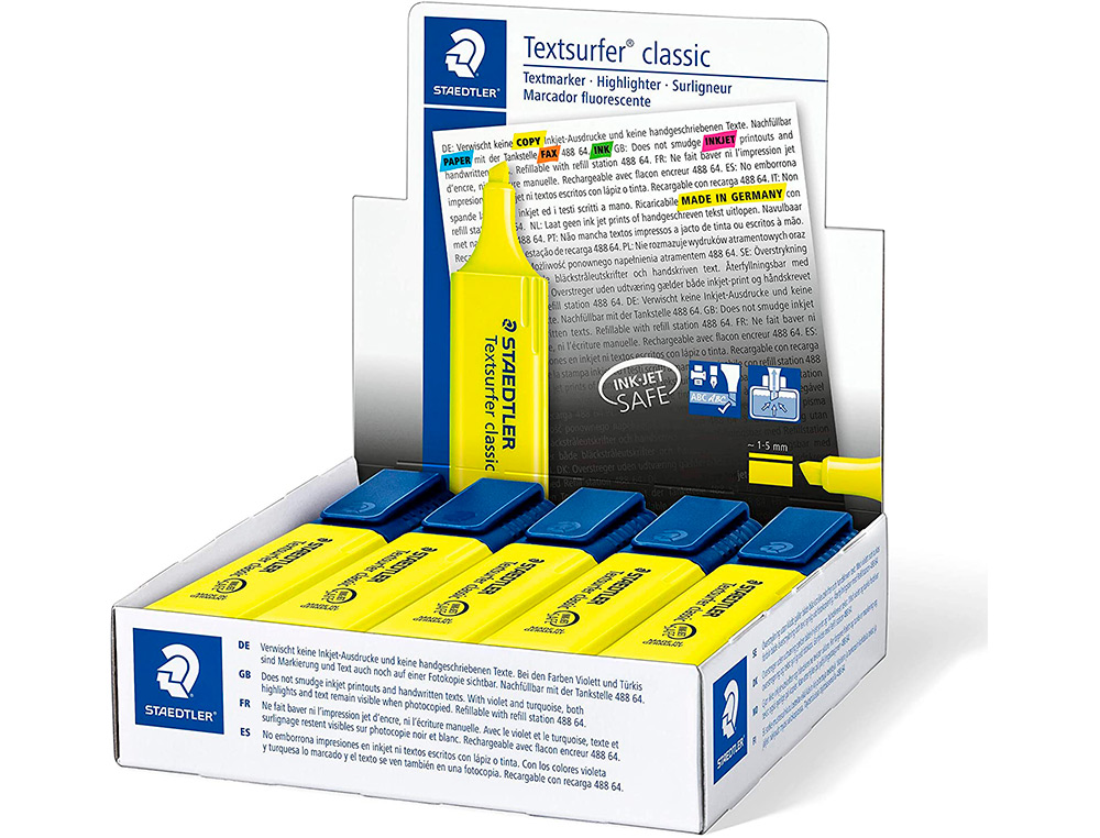 MARCADOR STAEDTLER TEXTSURFER CLASSIC 364 FLUORESCENTE AMARELO