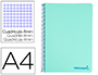 CADERNO ESPIRAL LIDERPAPEL A4 WONDER CAPA PLASTICO 80F 90GR QUADRICULA 4MM COM MARGEM VERDE