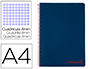 CADERNO ESPIRAL LIDERPAPEL A4 WONDER CAPA PLASTICO 80F 90GR QUADRICULA 4MM COM MARGEM AZUL MARINHO