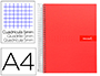 CADERNO ESPIRAL LIDERPAPEL CRAFTY MICRO DIN A4 CAPA FORRADA 120 F 90 GR QUADRICULA 5 MM 5 BANDAS DE CORES 4 CORES COR VE