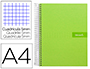 CADERNO ESPIRAL LIDERPAPEL CRAFTY MICRO DIN A4 CAPA FORRADA 120 F 90 GR QUADRICULA 5 MM 5 BANDAS DE CORES 4 CORES COR VE