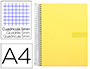 CADERNO ESPIRAL LIDERPAPEL CRAFTY MICRO DIN A4 CAPA FORRADA 120 F 90 GR QUADRICULA 5MM 5 BANDAS DE CORES 4 FUROS COR AMA