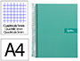 CADERNO ESPIRAL LIDERPAPEL CRAFTY MICRO DIN A4 CAPA FORRADA 120 F 90 GR QUADRICULA 5MM 5 BANDAS DE CORES 4 FUROS COR TUR
