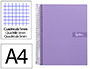 CADERNO ESPIRAL LIDERPAPEL CRAFTY MICRO DIN A4 CAPA FORRADA 120 F 90 GR QUADRICULA 5MM 5 BANDAS DE CORES 4 FUROS COR VIO