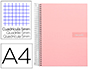 CADERNO ESPIRAL LIDERPAPEL CRAFTY MICRO DIN A4 CAPA FORRADA 120 F 90 GR QUADRICULA 5 MM 5 BANDAS DE CORES 4 CORES COR RO