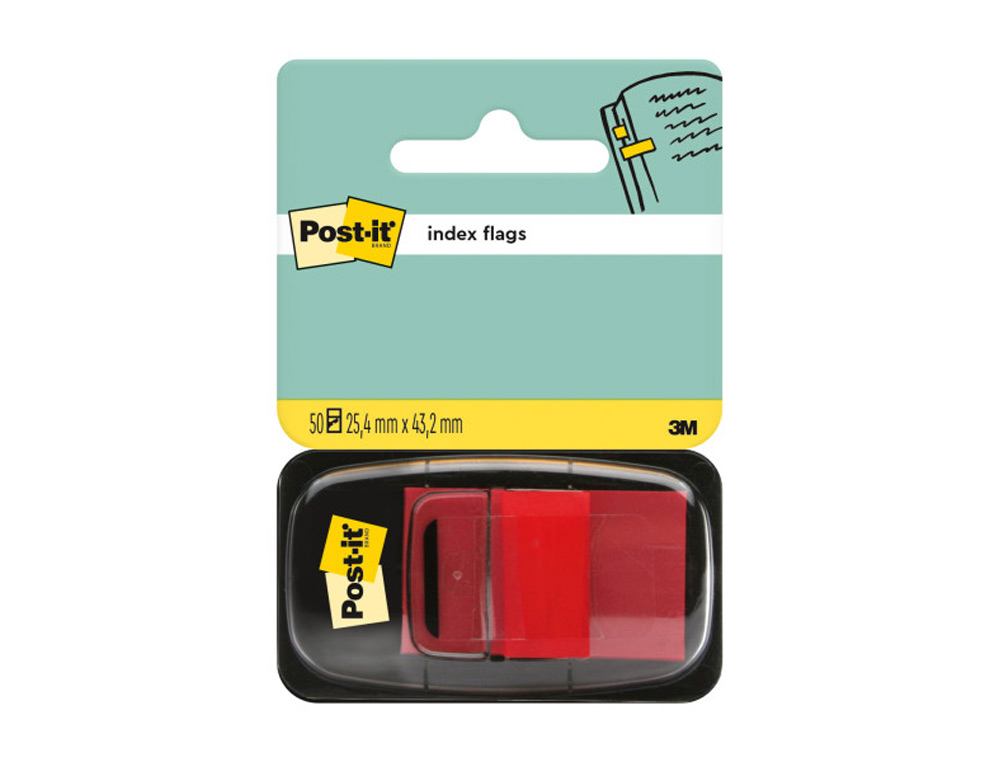 BANDAS SEPARADORAS POST-IT INDEX 3M, 25,4X43,1 MM VERMELHA DISPENSADOR DE 50 UNIDADES