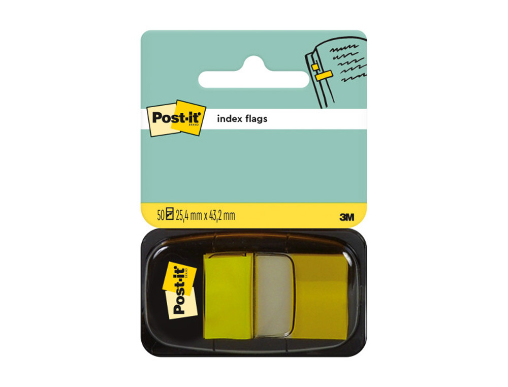 BANDAS SEPARADORAS POST-IT INDEX 3M, 25,4X43,1 MM AMARELO DISPENSADOR DE 50 UNIDADES