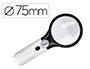LUPA ELECTRICA Q-CONNECT ARO ABS 75 MM 3 AUMENTOS 3 LEDS