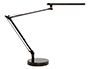 CANDEEIRO DE ESCRITORIO UNILUXLED 5,6W DUPLO BRACO ARTICULADO ABS E ALUMINIO PRETO BASE 19 CM DIAMETRO