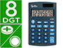 CALCULADORA LIDERPAPEL DE BOLSO XF06 8 DIGITOS SOLAR E PILHAS COR AZUL 98X62X8 MM