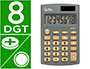CALCULADORA LIDERPAPEL DE BOLSO XF07 8 DIGITOS SOLAR E PILHAS COR CINZA 98X62X8 MM